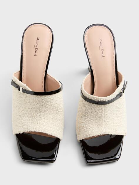 MAISON DAVID Mules (tweed/genuine leather)