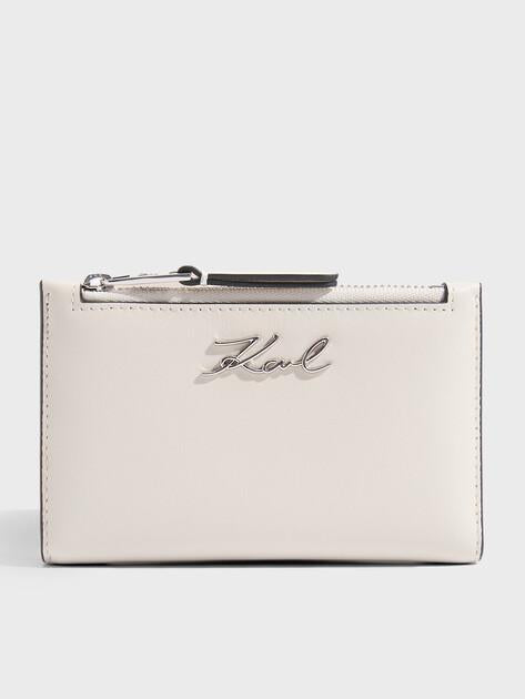 KARL LAGERFELD k/signature slim bifold wallet (genuine leather/textile)