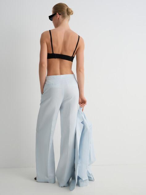 MAISON DAVID Wide-leg trousers (linen/silk)