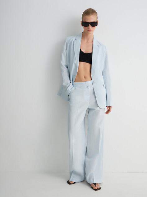 MAISON DAVID Wide-leg trousers (linen/silk)