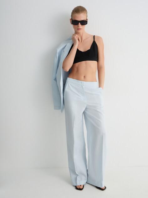 MAISON DAVID Wide-leg trousers (linen/silk)