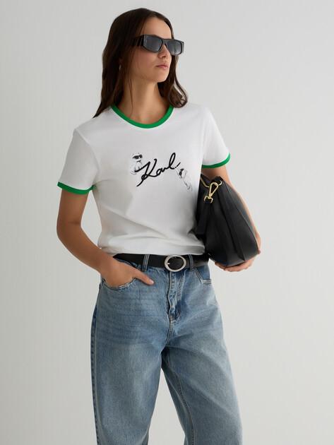 KARL LAGERFELD Ikon Signature Choupette Tee (Cotton)