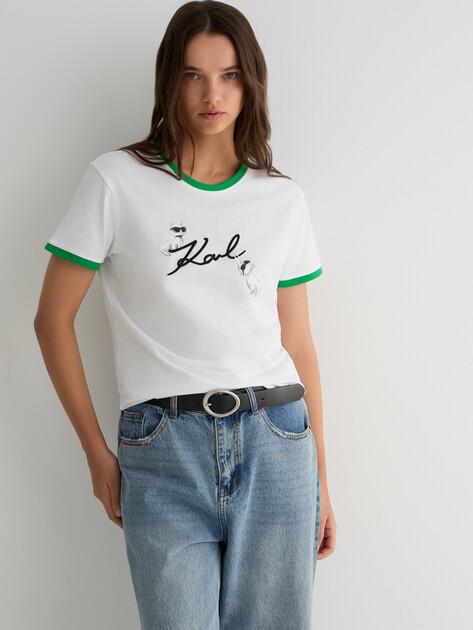 KARL LAGERFELD Ikon Signature Choupette Tee (Cotton)