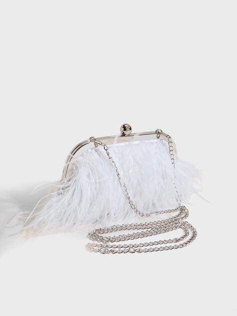 TENDANCE Clutch (textile/feathers)