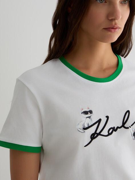 KARL LAGERFELD Ikon Signature Choupette Tee (Cotton)