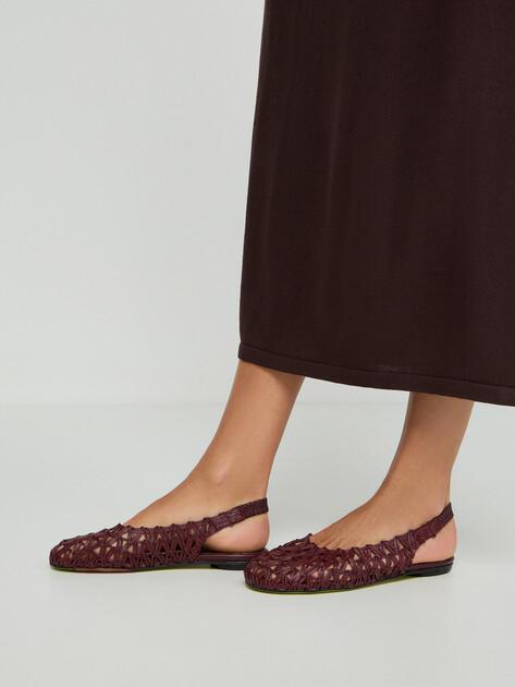 ERNESTO DOLANI Slingback ballet flats (leather upper and sole)